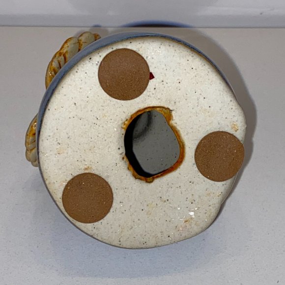 Studio Pottery Angel Glazed Blue Wings - Picture 7 of 7